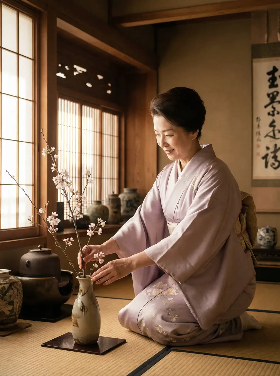一位优雅的 四虎 | 四虎电影资源站 - 四虎官方入口在线播放 在和室中插花